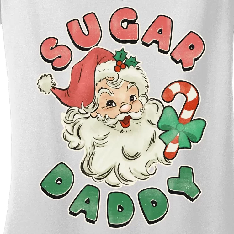 Vintage Christmas Sugar Daddy Santa Claus Women's V-Neck T-Shirt