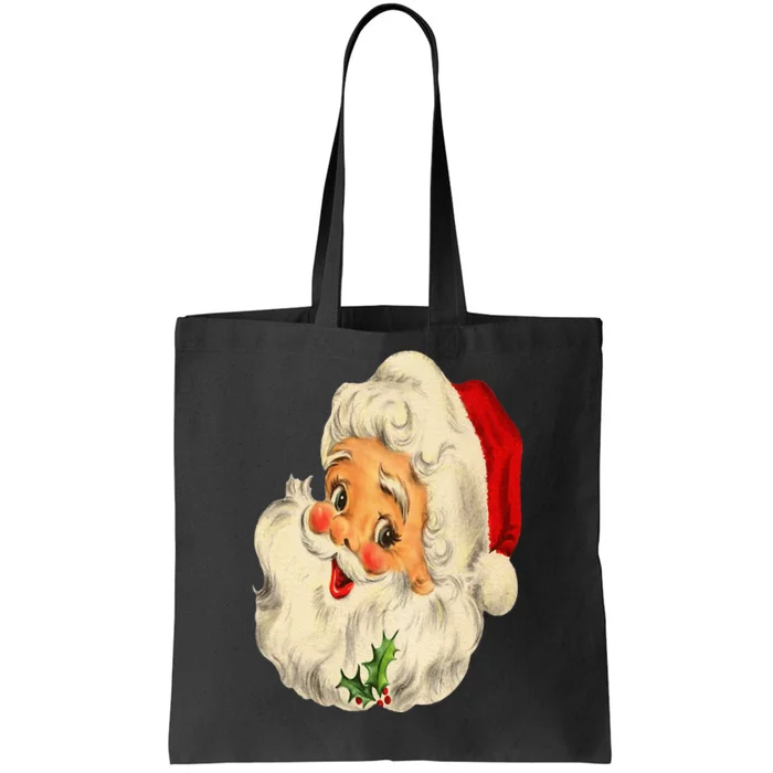 Vintage Christmas Santa Claus Face Funny Old Fashioned Tote Bag