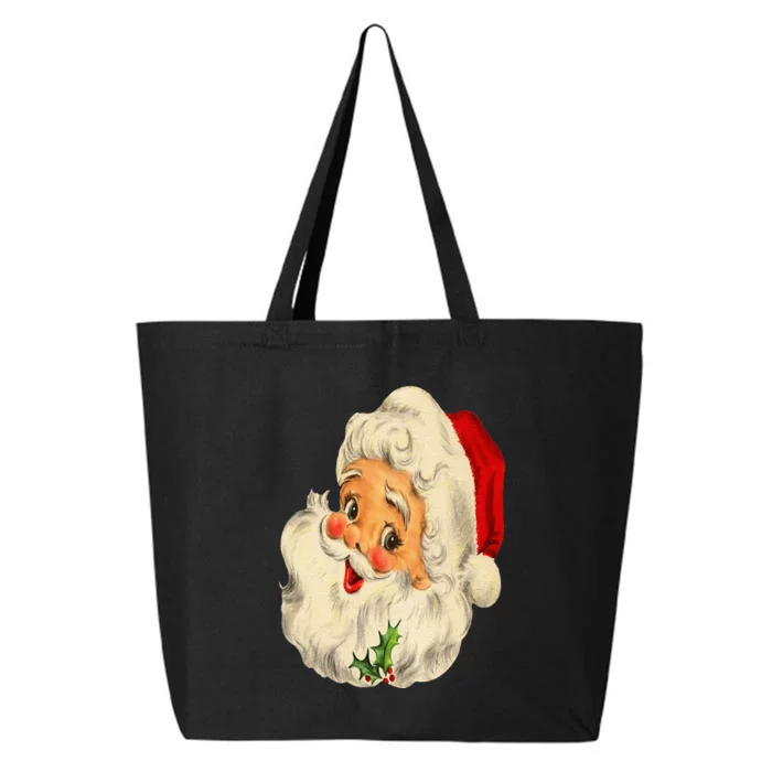 Vintage Christmas Santa Claus Face Funny Old Fashioned 25L Jumbo Tote