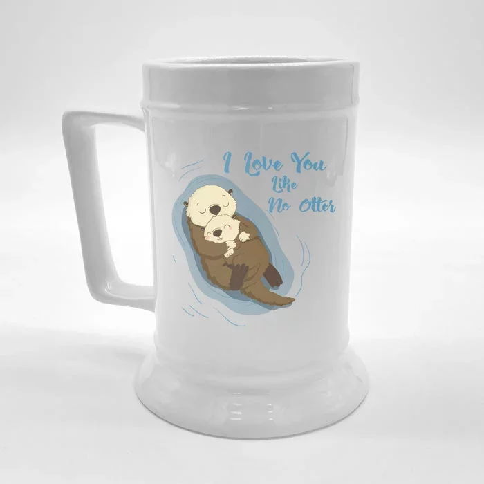 Very Cute Sea Otters : I Love You Like No Otter Gift Front & Back Beer Stein