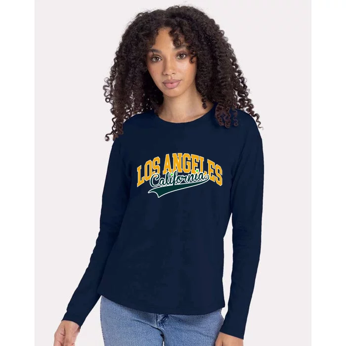 Vintage Collegiate Style Los Angeles California Womens Cotton Relaxed Long Sleeve T-Shirt