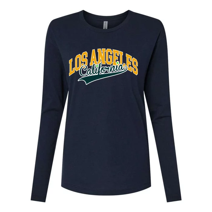 Vintage Collegiate Style Los Angeles California Womens Cotton Relaxed Long Sleeve T-Shirt