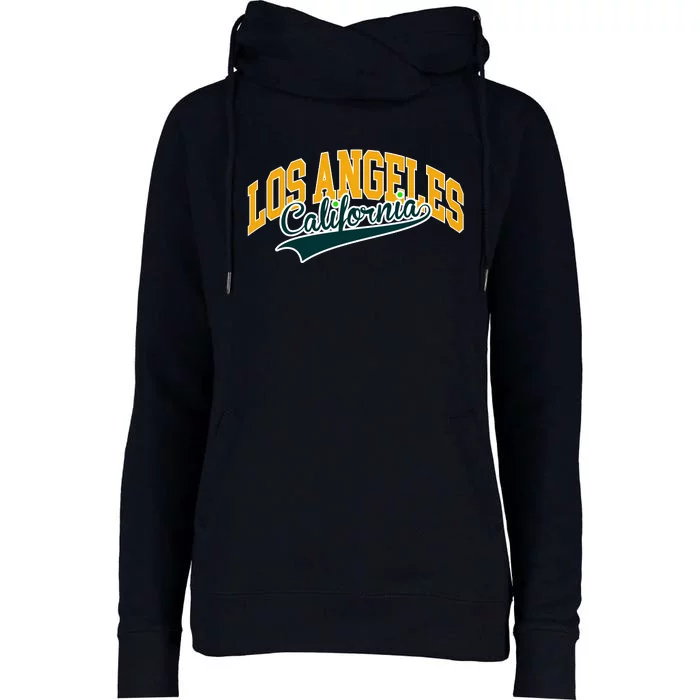 Vintage Collegiate Style Los Angeles California Womens Funnel Neck Pullover Hood