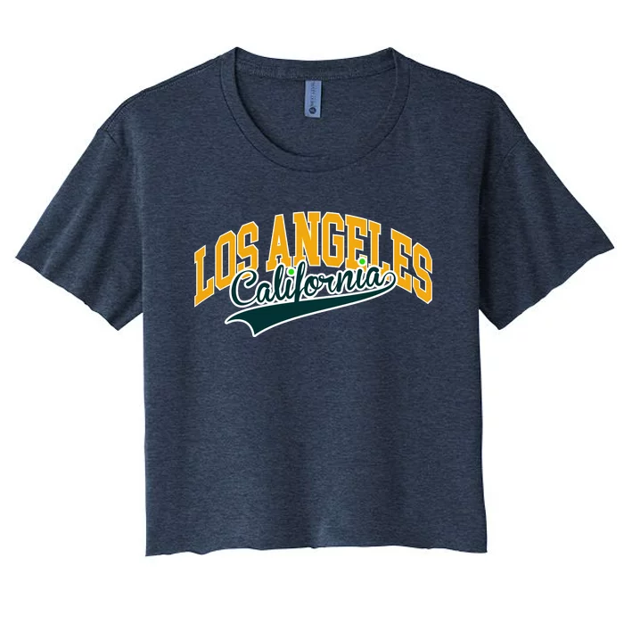 Vintage Collegiate Style Los Angeles California Women's Crop Top Tee