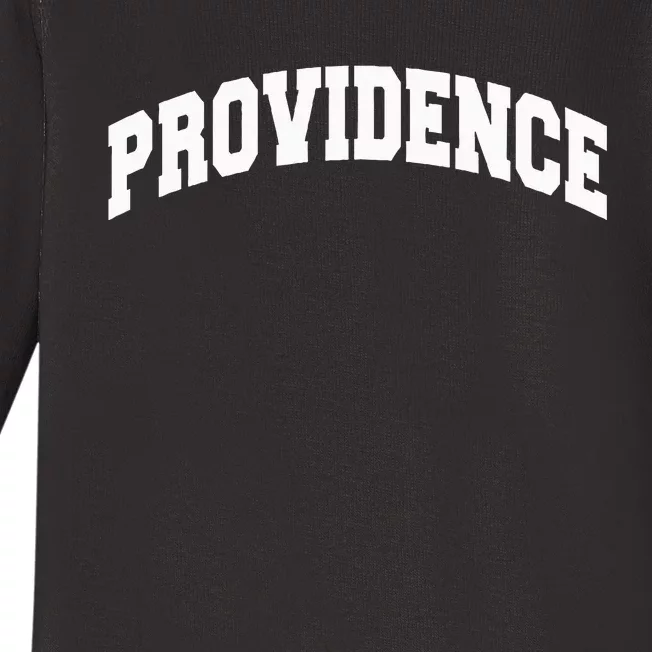 Varsity College Style Providence Rhode Island Baby Long Sleeve Bodysuit