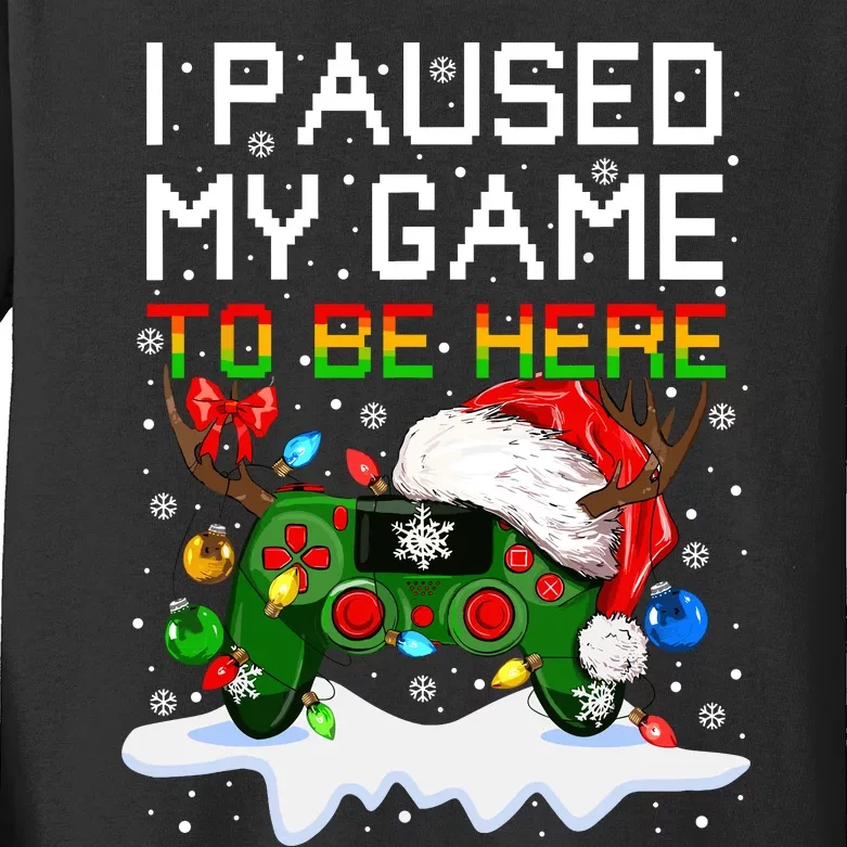 Videogame Controller Santa Hat Christmas Gaming Xmas Gamer Kids Long Sleeve Shirt