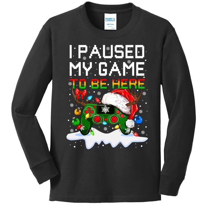 Videogame Controller Santa Hat Christmas Gaming Xmas Gamer Kids Long Sleeve Shirt