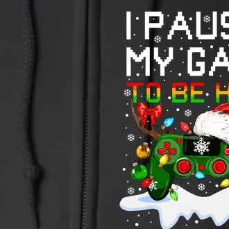 Videogame Controller Santa Hat Christmas Gaming Xmas Gamer Full Zip Hoodie