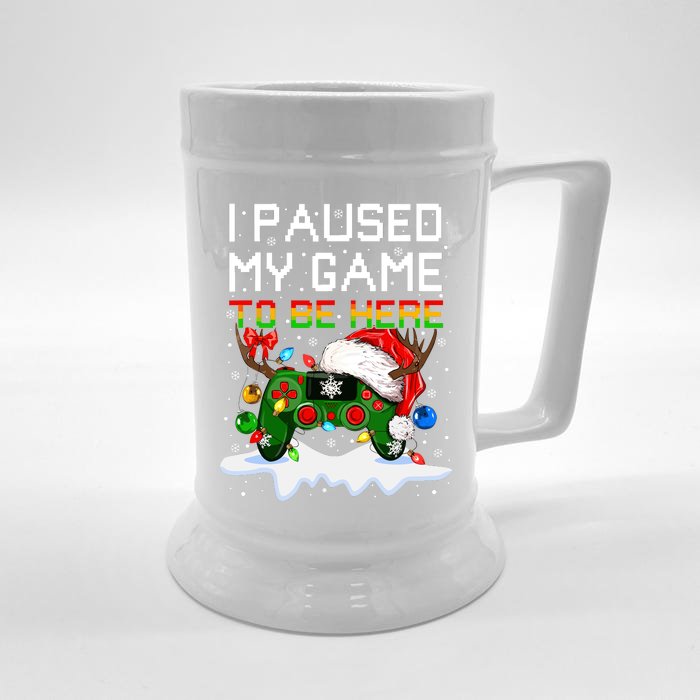 Videogame Controller Santa Hat Christmas Gaming Xmas Gamer Front & Back Beer Stein