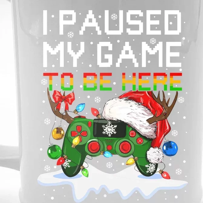 Videogame Controller Santa Hat Christmas Gaming Xmas Gamer Front & Back Beer Stein