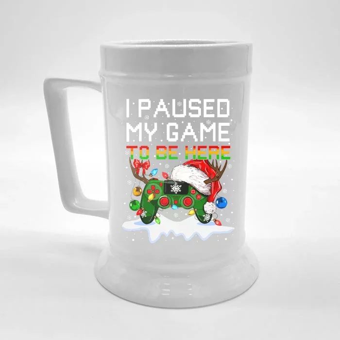 Videogame Controller Santa Hat Christmas Gaming Xmas Gamer Front & Back Beer Stein