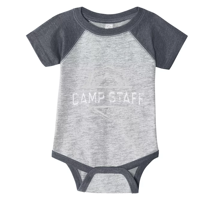 Vintage CAMP STAFF Campground Host Campsite Team Counselors Infant Baby Jersey Bodysuit