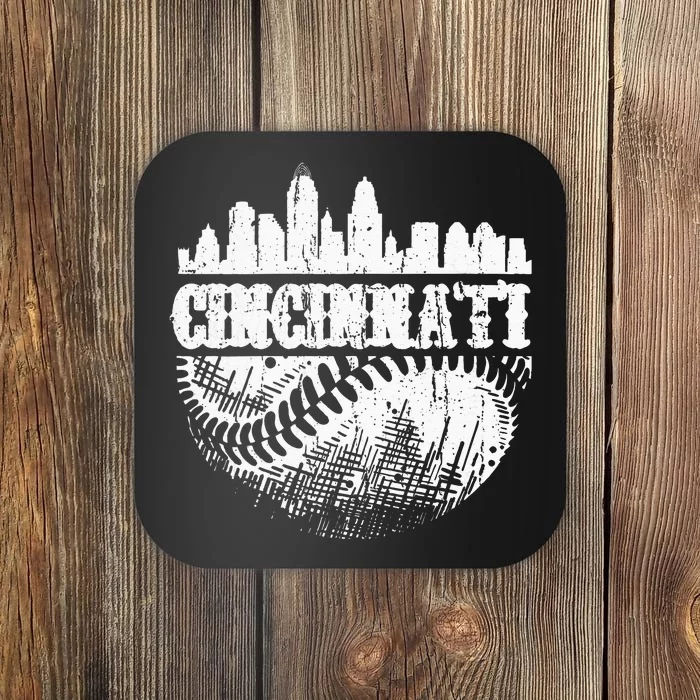 Vintage Cincinnati Skyline City Baseball Met At Gameday Coaster