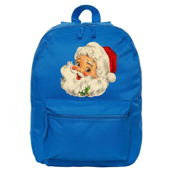 Vintage Christmas Santa Claus Face Funny Old Fashioned Great Gift 16 in Basic Backpack