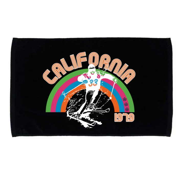 Vintage California Skiing Ski Funny Gift Microfiber Hand Towel