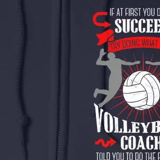 Volleyball Coach Team Player Sports Game Athlete Gift Full Zip Hoodie