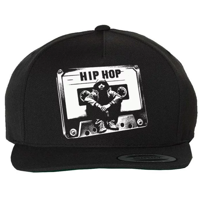 Vintage Cassette Tape Hip Hop Music 80s 90s Wool Snapback Cap