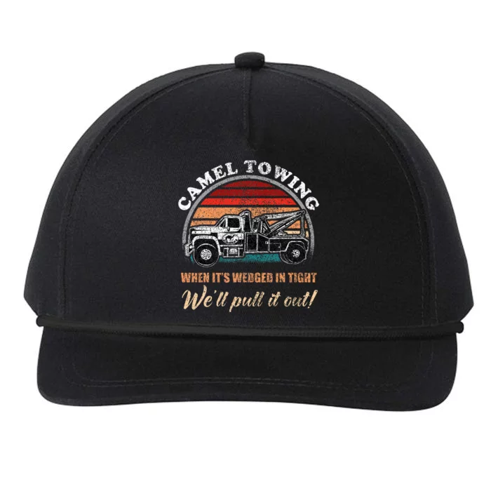 Vintage Camel Towing Humor Tow Truck Snapback Five-Panel Rope Hat