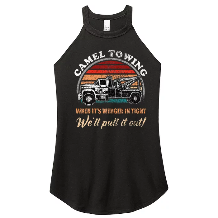 Vintage Camel Towing Humor Tow Truck Women’s Perfect Tri Rocker Tank