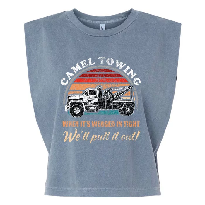 Vintage Camel Towing Humor Tow Truck Garment-Dyed Women's Muscle Tee