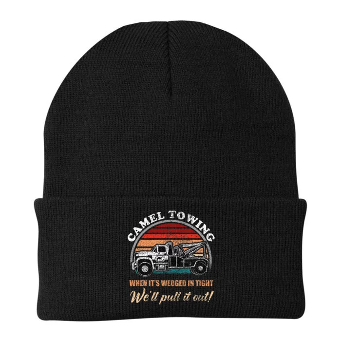 Vintage Camel Towing Humor Tow Truck Knit Cap Winter Beanie