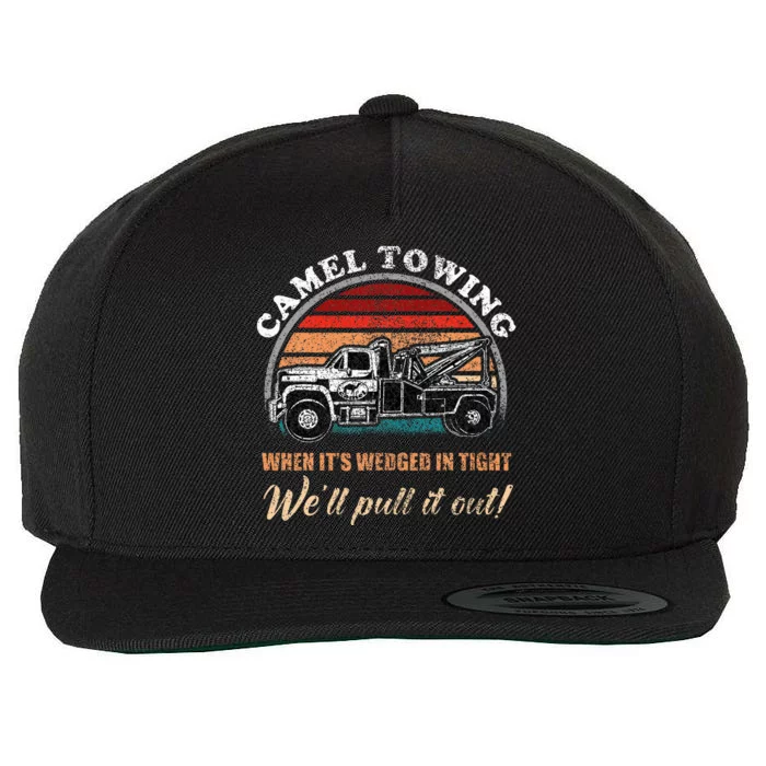 Vintage Camel Towing Humor Tow Truck Wool Snapback Cap