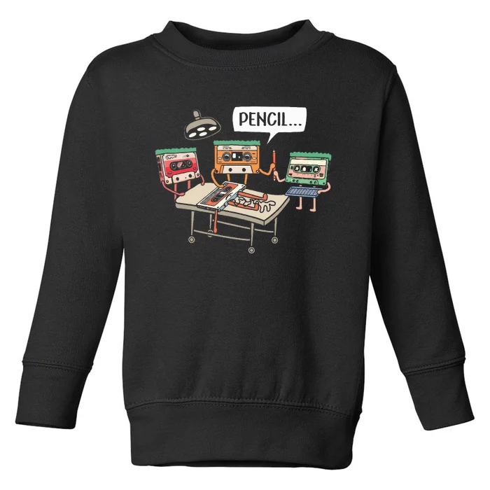 Vintage Cassette Tape 80s Retro Music Lover Toddler Sweatshirt