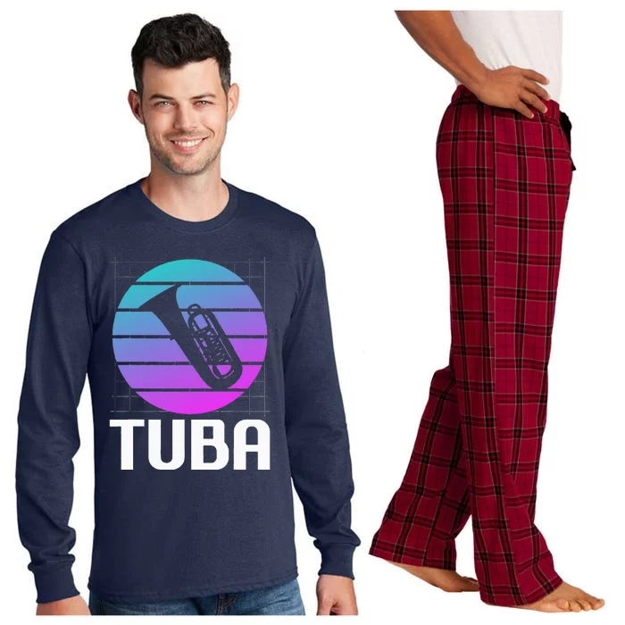 Vintage Classic Tuba Player Instrument Long Sleeve Pajama Set