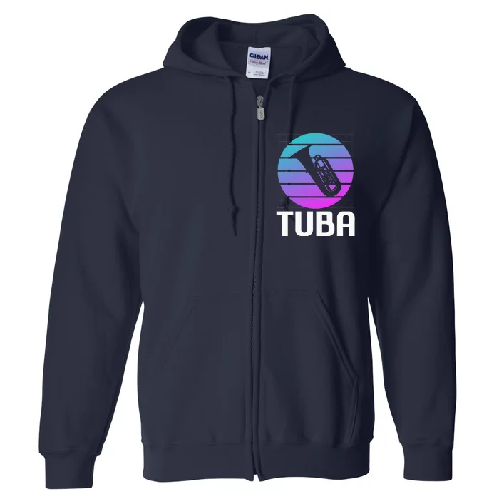 Vintage Classic Tuba Player Instrument Full Zip Hoodie