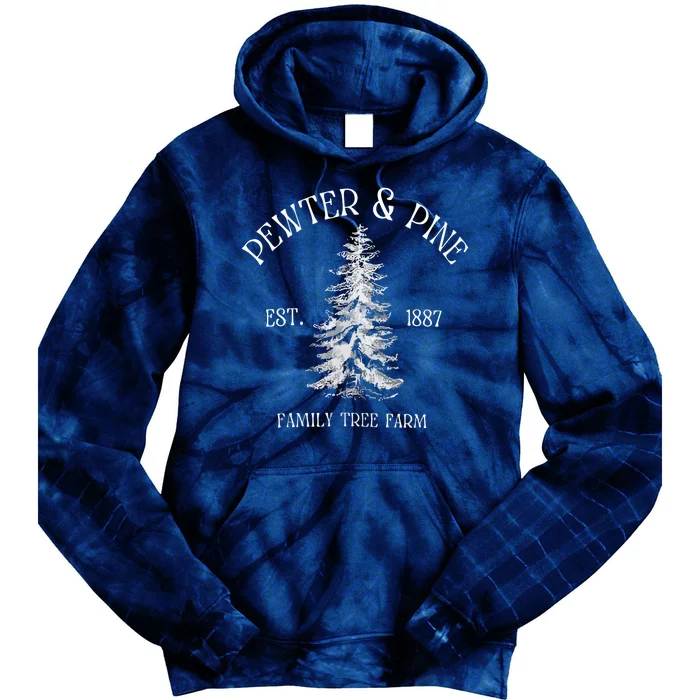 Vintage Christmas Tree Farms Tie Dye Hoodie