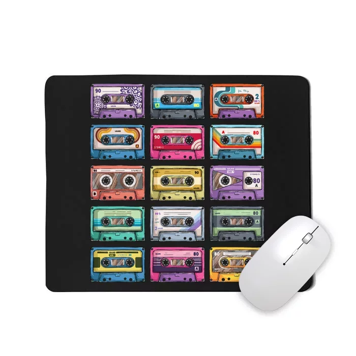 Vintage Cassette Tapes Collection 80S 90S Music Mixtape Mousepad