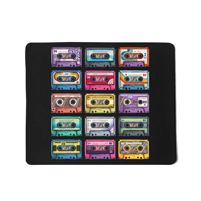 Vintage Cassette Tapes Collection 80S 90S Music Mixtape Mousepad