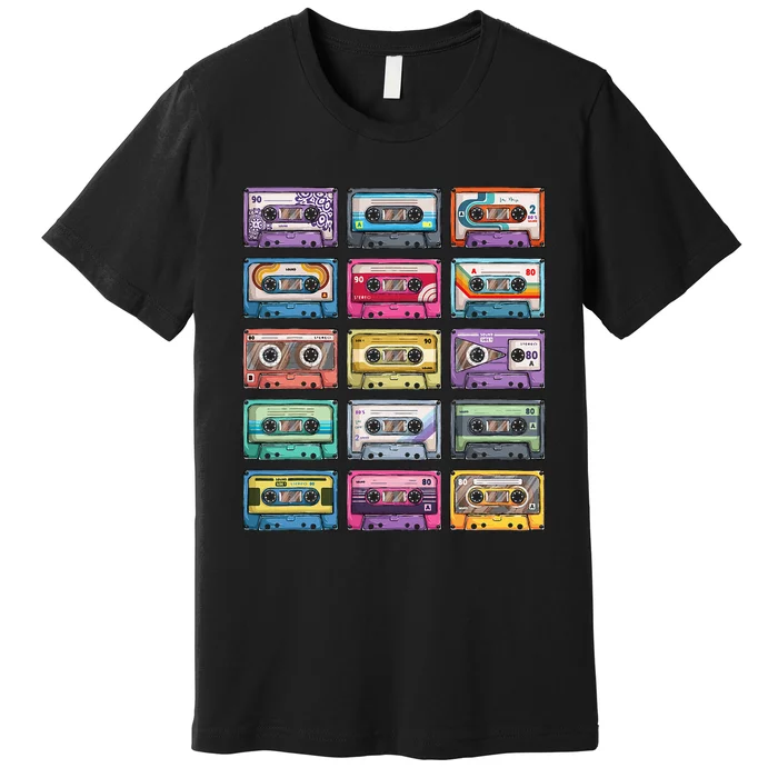 Vintage Cassette Tapes Collection 80S 90S Music Mixtape Premium T-Shirt