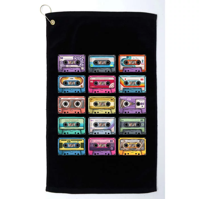 Vintage Cassette Tapes Collection 80S 90S Music Mixtape Platinum Collection Golf Towel