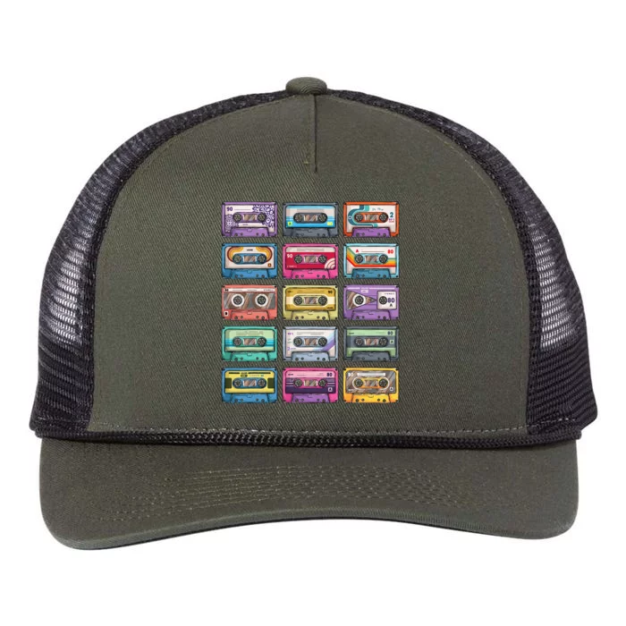 Vintage Cassette Tapes Collection 80s 90s Music Mixtape Retro Rope Trucker Hat Cap