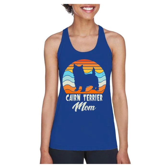 Vintage Cairn Terrier Mom Dog Cute Funny Mother Gift Women's Racerback Tank