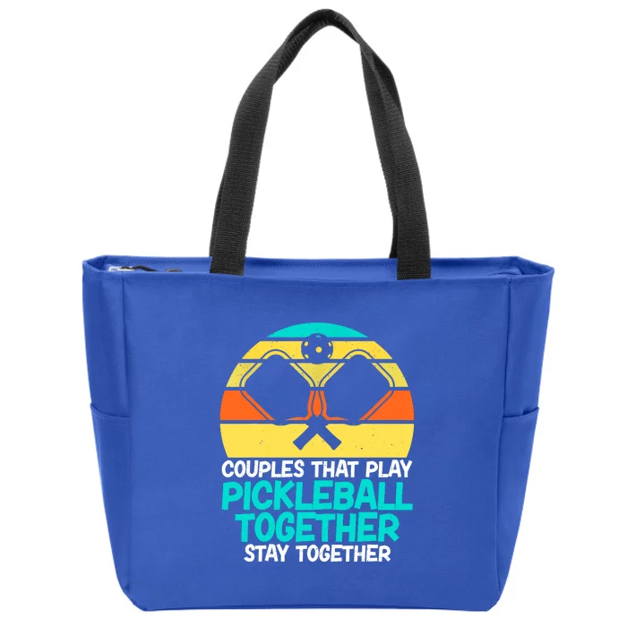 Vintage Couples That Play Pickleball Together Stay Together Gift Zip Tote Bag