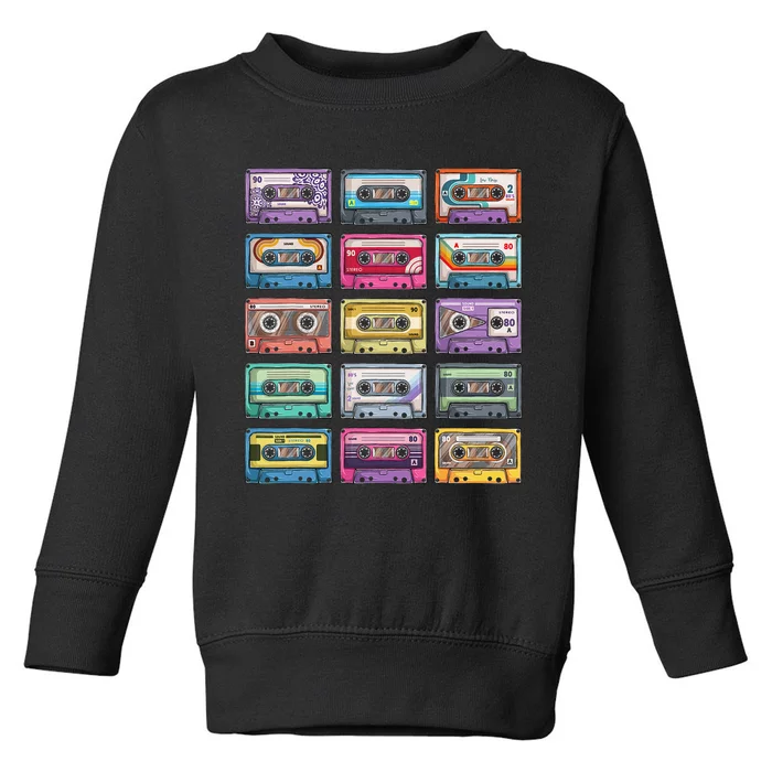 Vintage Cassette tapes Collection 80's 90's Music Mixtape Toddler Sweatshirt