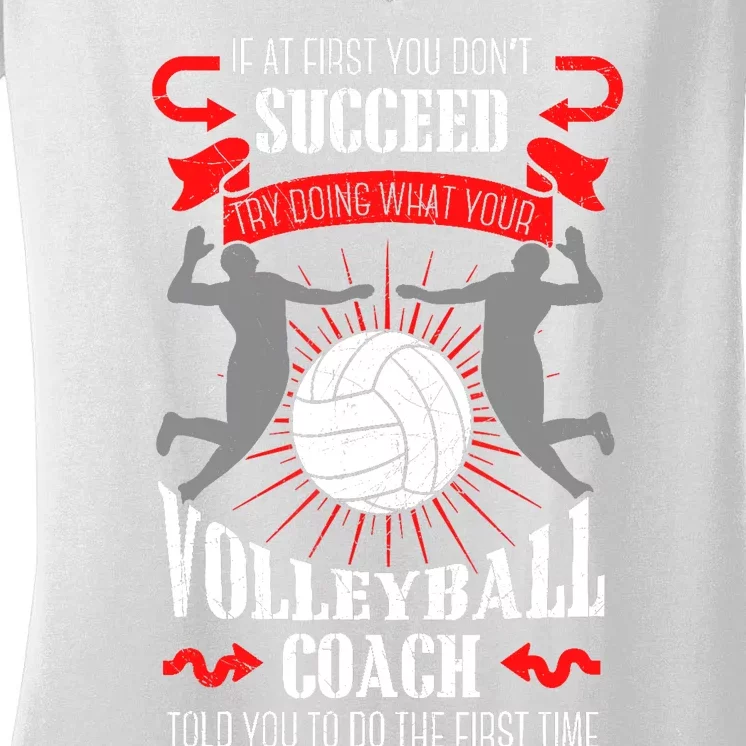 Volleyball Coach Team Player Sports Game Athlete Gift Women's V-Neck T-Shirt