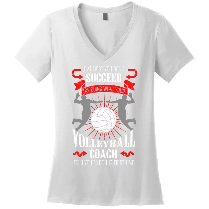 Volleyball Coach Team Player Sports Game Athlete Gift Women's V-Neck T-Shirt