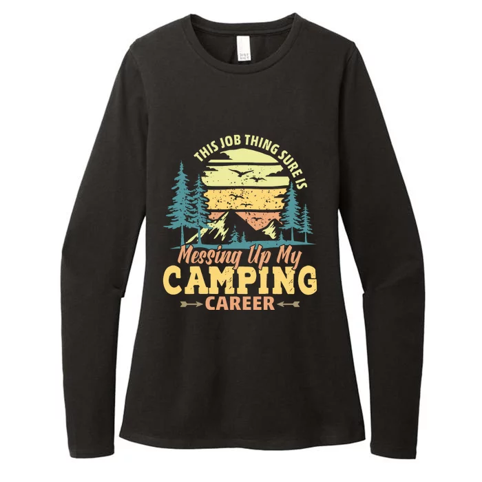 Vintage Camping T Womens CVC Long Sleeve Shirt