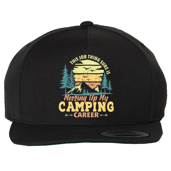 Vintage Camping T Wool Snapback Cap