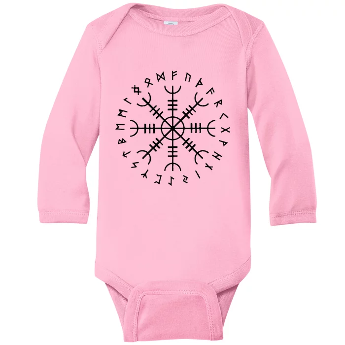 Viking Compass Vegvisir Symbol Baby Long Sleeve Bodysuit