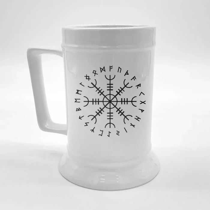 Viking Compass Vegvisir Symbol Front & Back Beer Stein