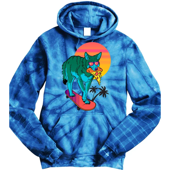 Vaporwave Coyote Tie Dye Hoodie