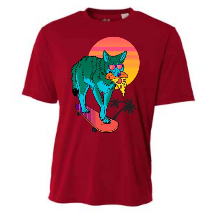 Vaporwave Coyote Cooling Performance Crew T-Shirt