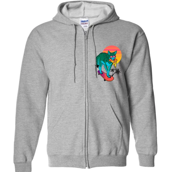 Vaporwave Coyote Full Zip Hoodie