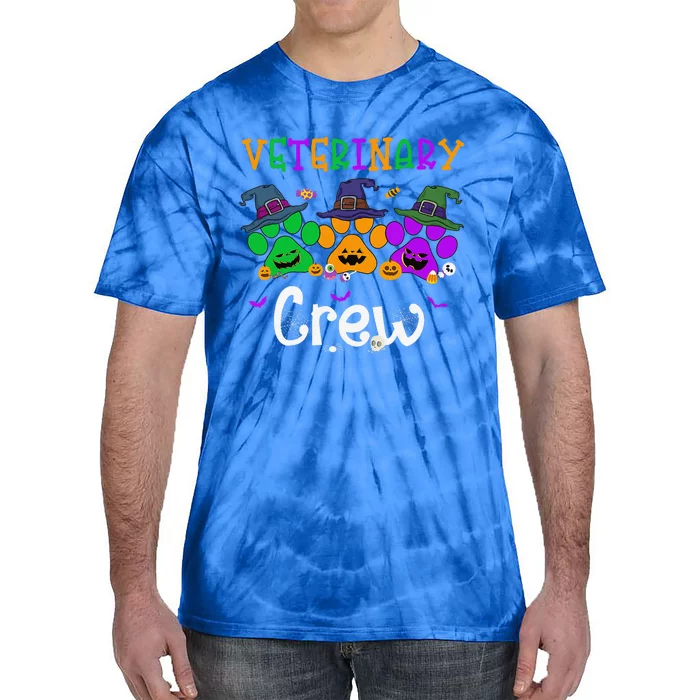 Veterinary Crew Vet Tech Spooky Vibes Halloween Costumes Tie-Dye T-Shirt