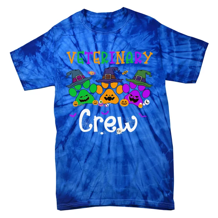 Veterinary Crew Vet Tech Spooky Vibes Halloween Costumes Tie-Dye T-Shirt