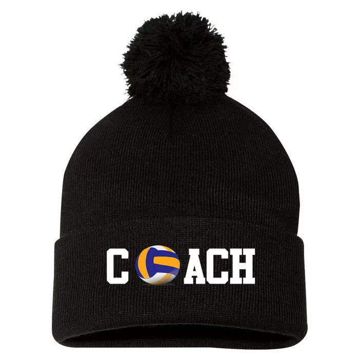 Volleyball Coach Volleyball Ball Sport Gift Pom Pom 12in Knit Beanie